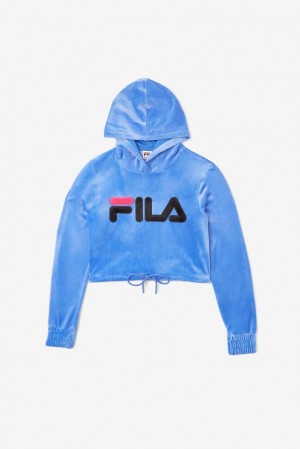 Fila Aitana Crop Velour Hoodie Negras | SPAB57384