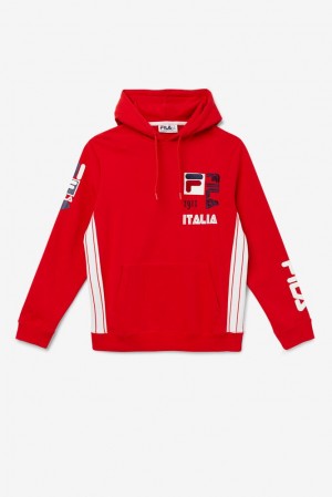 Fila Anders Hoodie Rojas Blancas | ANXD71063