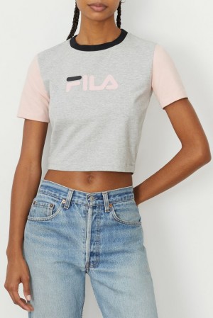 Fila Anna Crop Tee Lgrym/Pskn/Blk | LWZG42319