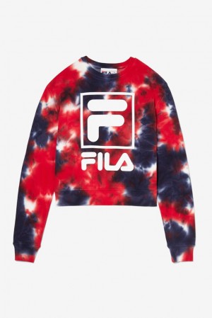 Fila Ashley Tie Dye Sweatshirt Rojas | YQTE45802