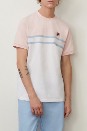 Fila Baldi Tee Pkch/Wht/Cblu | VHKO41723