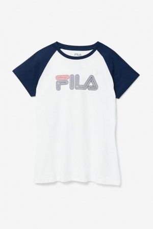 Fila Baseball Tee Blancas | OXJQ20571