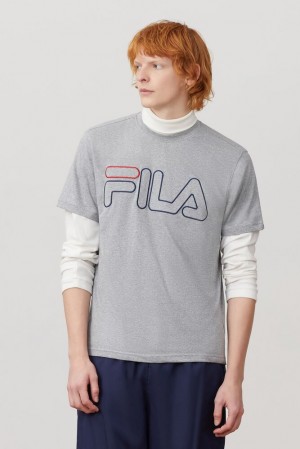 Fila Borough Tee Gris Azul Marino Rojas | VDIU72930