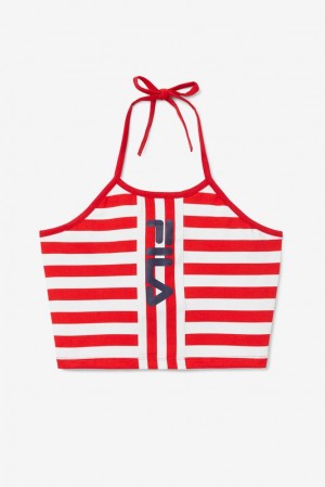 Fila Brinley Halter Tank Rojas Blancas | BWDU97158