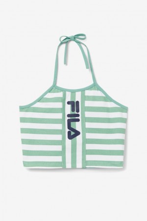 Fila Brinley Halter Tank Verde Blancas | CZBH97853