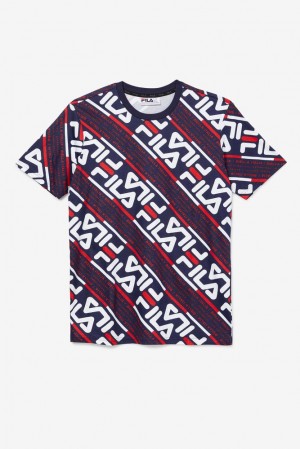 Fila Calvin Tee Blancas Rojas | BWAI32056