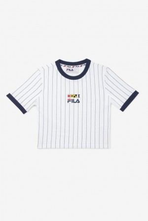 Fila Carola Cropped Ringer Tee Blancas | GZPN90862