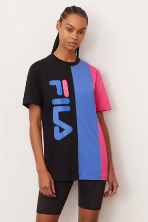 Fila Cassa Tee Blk/Ampb/Mage | GMFJ72943