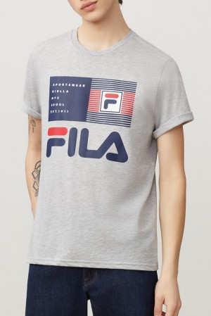 Fila Celso Graphic Tee Greyheather | EDYJ65482