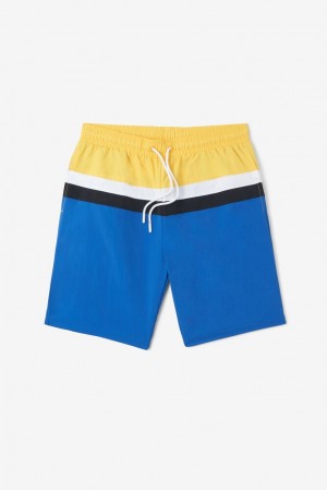 Fila Charlie Swim Short Blancas Limón Azules | VETC16485