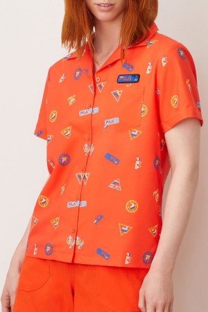 Fila Confetti Cabana Shirt Tangerinetango | YSCU87403