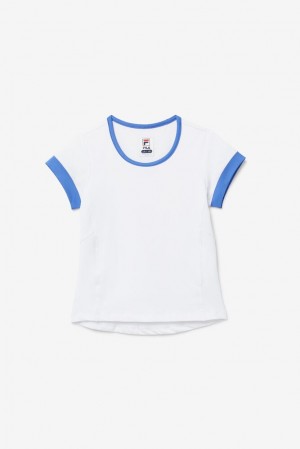 Fila Core Short Sleeve Top Blancas Azules | YENW96013