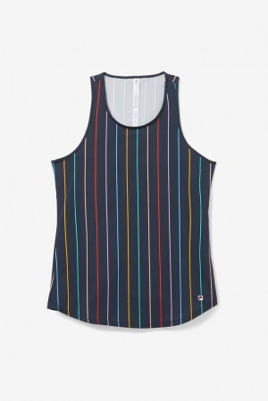 Fila Cross Court Long Loose Fit Tank Indigo | KWVB52416