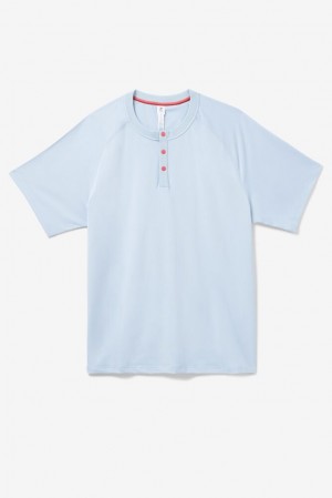 Fila Cross Court Short Sleeve Henley Azules | HNXL42179