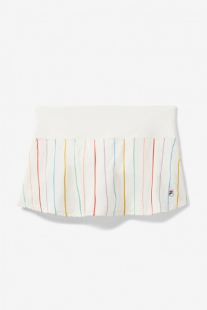 Fila Cross Court Stripe Skort Blancas | SXIL68204