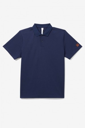 Fila Cross Court Texture Polo Azul Marino | KGFY37980