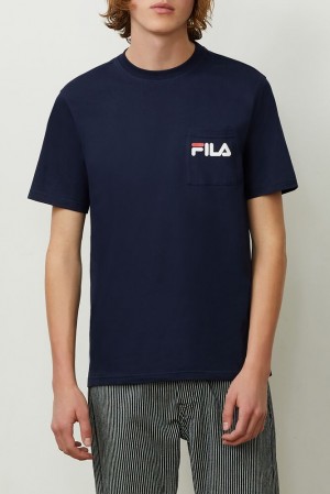 Fila Curtis Pocket Tee Peacoat | BDJI27508