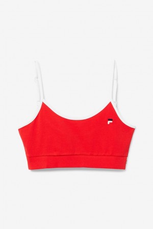 Fila Deeba Bra Top Rojas Blancas | NHXS39526