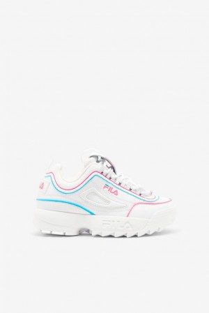 Fila Disruptor 2 Contrast Piping Sneakers Blancas Rosas Azules | IGQY86427