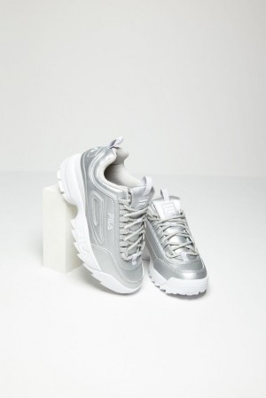 Fila Disruptor 2 Premium Metallic Sneakers Msil/Msil/Wht | ULOB62179