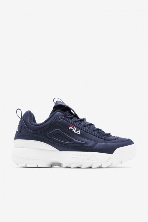 Fila Disruptor 2 Premium Sneakers Azul Marino Blancas Rojas | YXZL73926