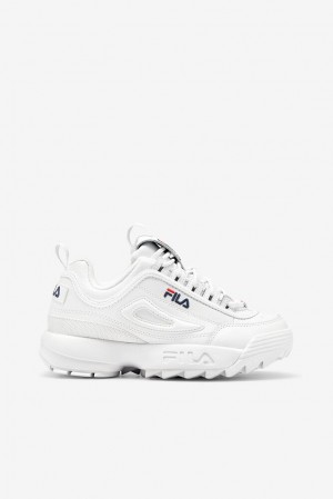 Fila Disruptor 2 Premium Sneakers Blancas Azul Marino Rojas | QVDJ91628