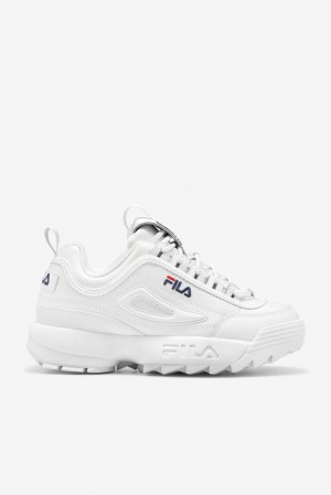 Fila Disruptor 2 Premium Sneakers Blancas Azul Marino Rojas | CLXQ89352