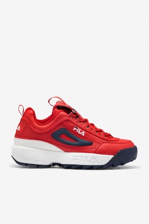 Fila Disruptor 2 Premium Sneakers Rojas Blancas Azul Marino | QFEX78135