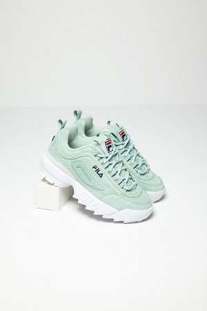 Fila Disruptor 2 Premium Suede Sneakers Ptur/Ptur/Wht | KJMS02659