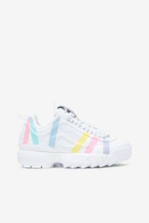 Fila Disruptor 2 Stripe Sneakers Blancas Azules | JOBX67428