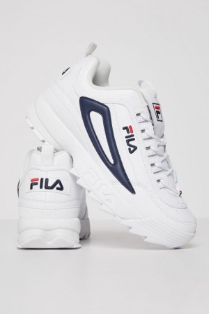 Fila Disruptor 2 Xl Sneakers Blancas Blancas Azul Marino | CBSD86915