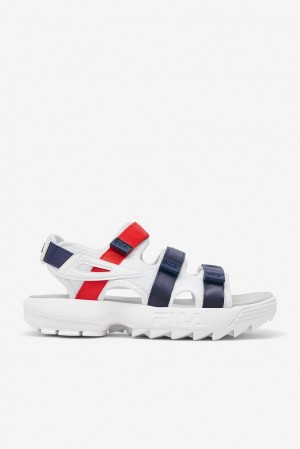 Fila Disruptor Sandal Slide Sandals Blancas Azul Marino Rojas | WSNH63809