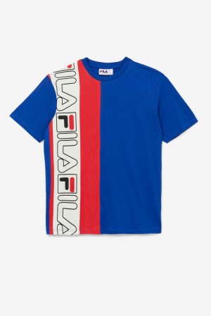 Fila Dixon Tee Azules Rojas | HYXG62398