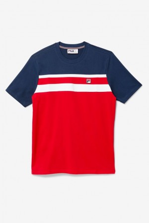 Fila Dover Tee Rojas Blancas | TYAP21083