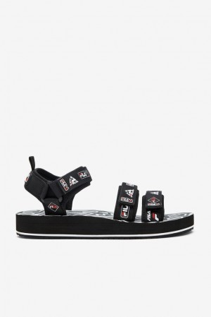 Fila Drifter Dns '90s Slide Sandals Negras Blancas Rojas | HPBZ27586