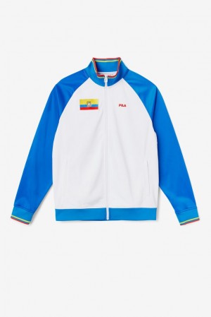 Fila Ecuador Track Jacket Blancas Azules Rojas Amarillo | GCTB37864