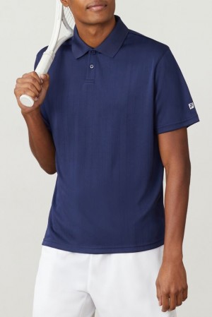 Fila Essentials Drop Needle Polo Azul Marino | WMQJ79541