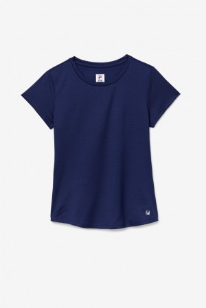 Fila Essentials Short Sleeve Top Azul Marino | XPOK47856