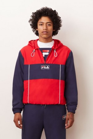 Fila Europa 1/2 Zip Wind Jacket Peac/Cred/Wht | OFCW14782