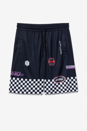 Fila Exzone Checkered Shorts Negras | HODG54163