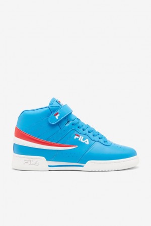 Fila F-13 Mid Tennis Shoes Azules Rojas Blancas | PEAT08492