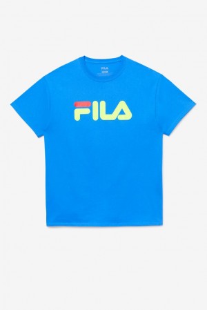 Fila Fila Logo Tee Azules Amarillo Rojas | UVFG61753