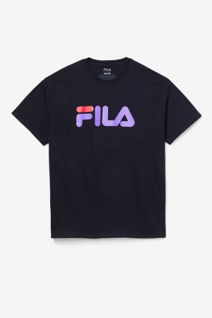 Fila Fila Logo Tee Negras Moradas Rojas | WKXB91572