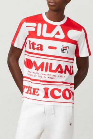 Fila Fila Milano Printed Cotton Tee Rojas | KUVB47089