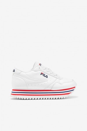 Fila Fila Orbit Stripe Sneakers Blancas Azul Marino Rojas | DAFT14675