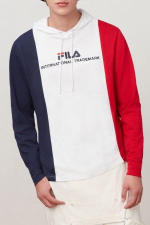 Fila Flavio Hooded Tee Wht/Peac/Cred | LCED25618