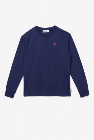 Fila Flynn Long Sleeve Tee 410 Peacoat | YGAQ94310