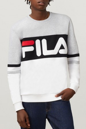 Fila Freddie Sweatshirt Wht/Lgrym/Blk | GRNV97061