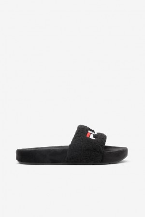 Fila Fuzzy Drifter Slide Sandals Negras Rojas Blancas | GMSR62981