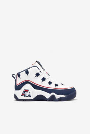 Fila Grant Hill 1 Offset Sneakers Blancas Azul Marino Rojas | QSPW87156